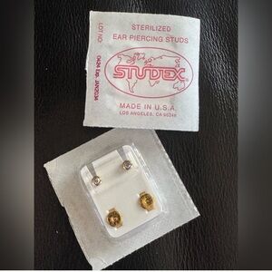 NEW 2 pair AB Crystal Studex ear piercing studs earrings sterilized child adult